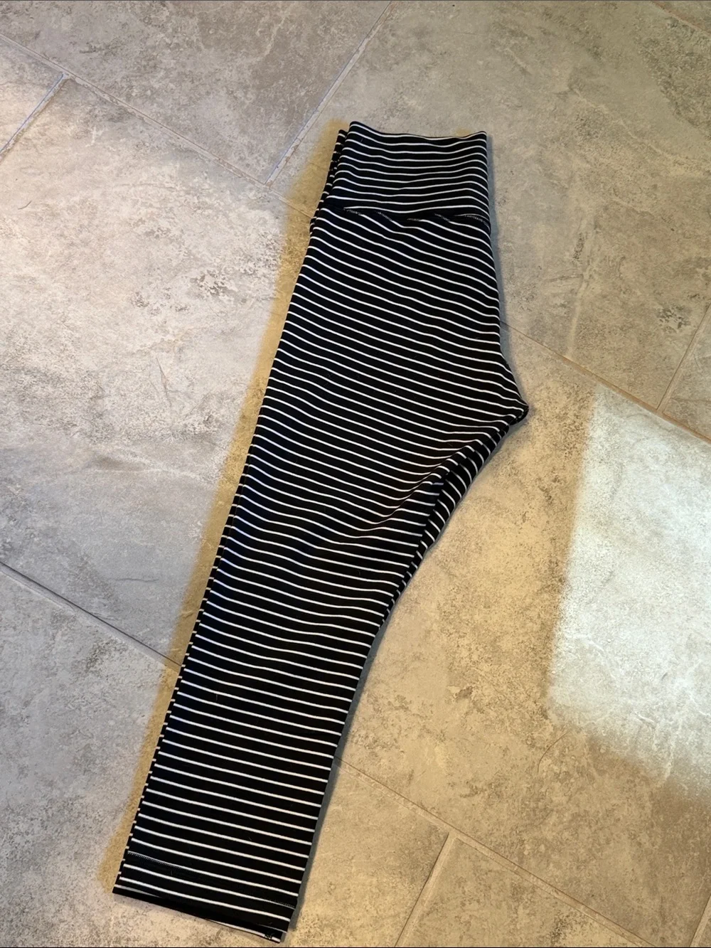 lululemon athletica Black & White Striped Kids Leggings